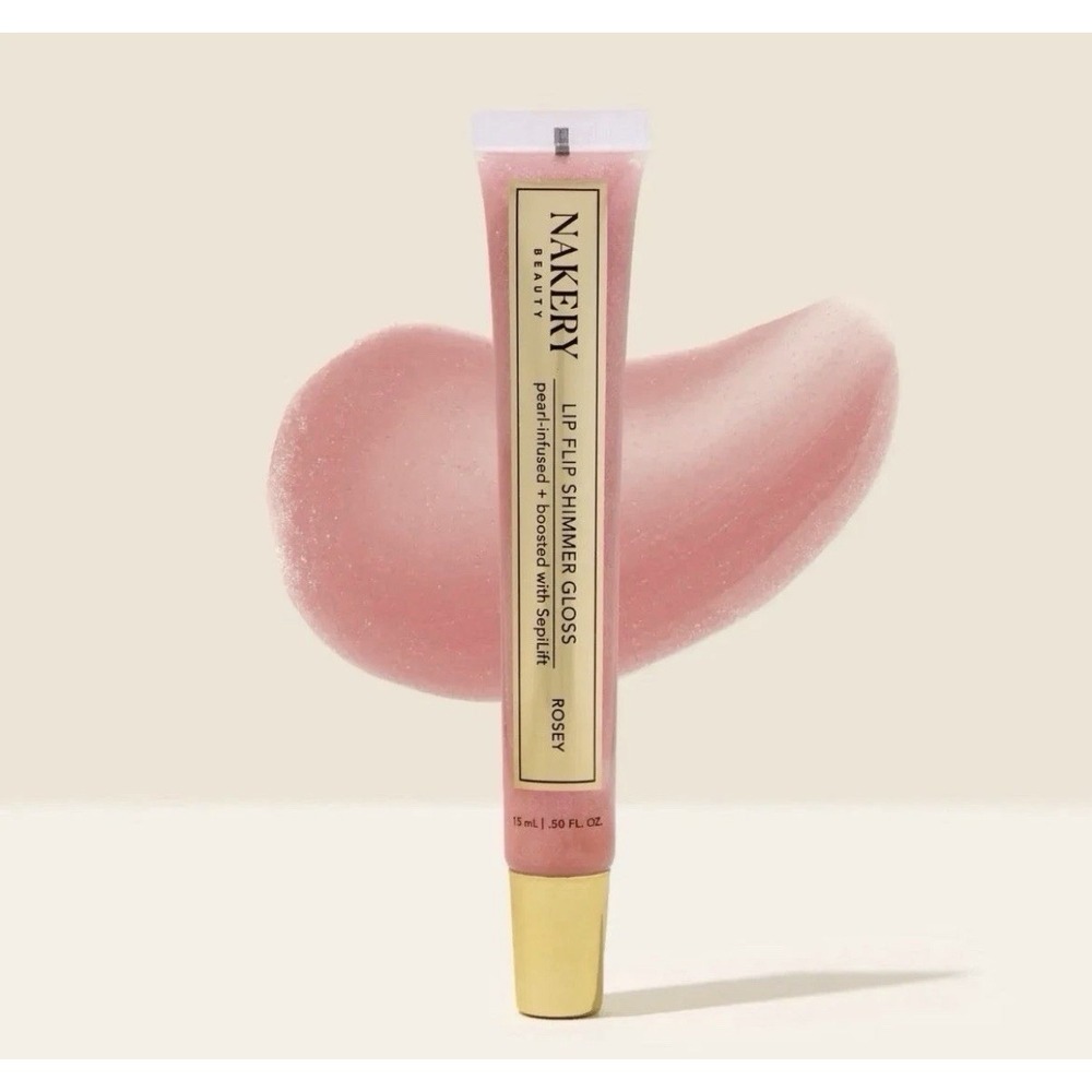 Nakery Beauty Lip Flip Shimmer Gloss Rosey  Infused  15ml New Sealed!